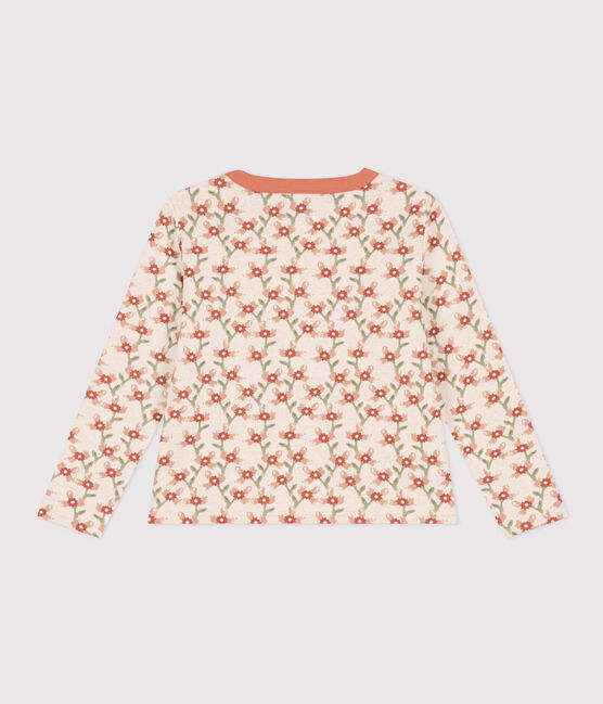 Vest in doorgestikte tubic met print voor meisjes wit AVALANCHE/ MULTICO