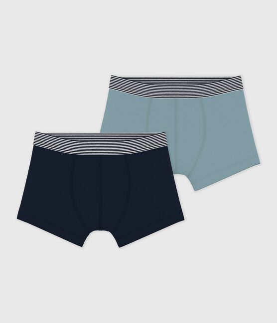 Setje met effen boxershorts voor kinderen in katoen en elastaan variante 1