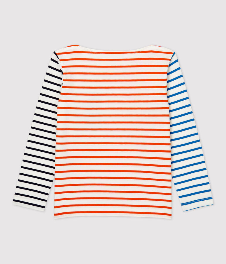 Meisjes-jongens t-shirt met lange mouwen wit/oranje/multicouleur