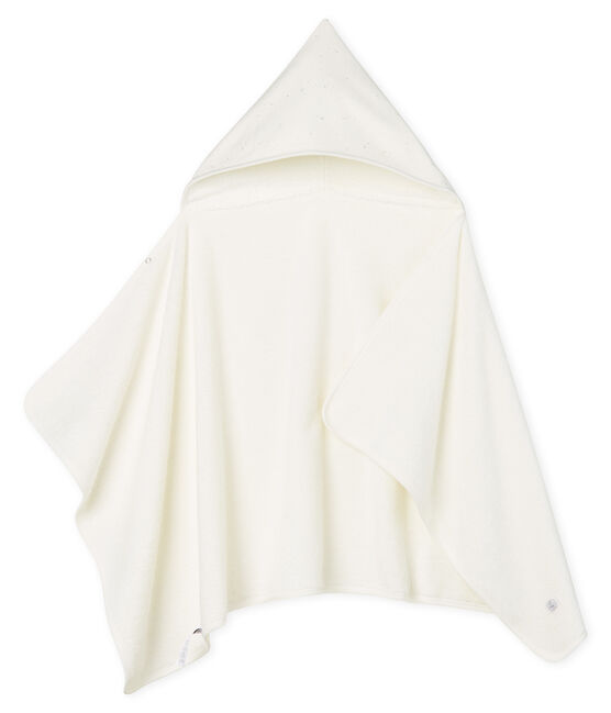 Cape de bain bébé en éponge blanc MARSHMALLOW
