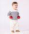 Babytrui van wol en katoen met marinestrepen blauw/blauw