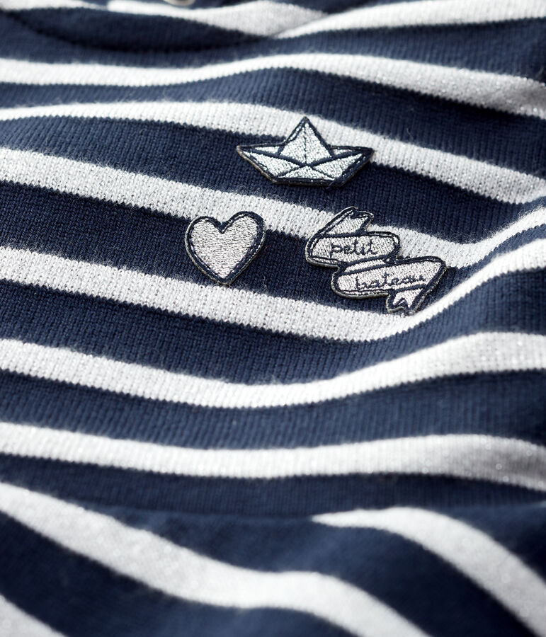 Babyjurk van molton. blauw/MARSHMALLOW ARGENT BRILLANT