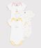 Lot de 3 bodies manches courtes en coton multicouleur