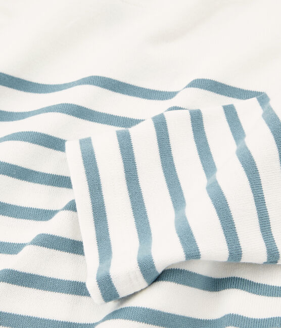 Marinière virevoltante femme blanc MARSHMALLOW/bleu FONTAINE