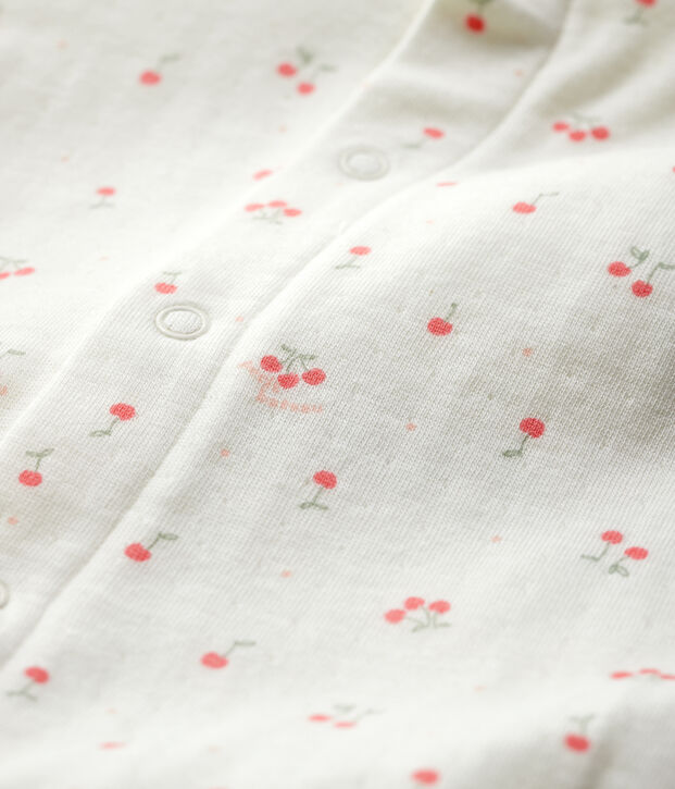 Baby kersen bodyjama van biologisch katoenen tubic wit/multicouleur