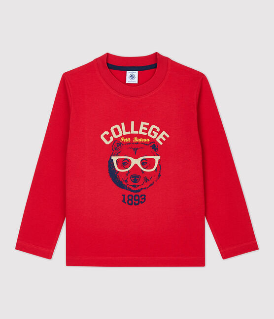 Katoenen jongens t-shirt met lange mouwen rood TERKUIT
