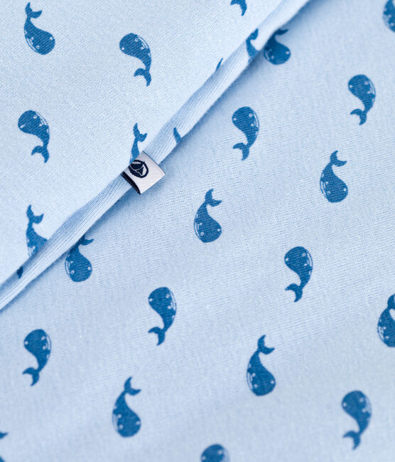 Katoenen babytrappelzakje met walvisprint TOG 2 blauw TOUDOU/ ALASKA