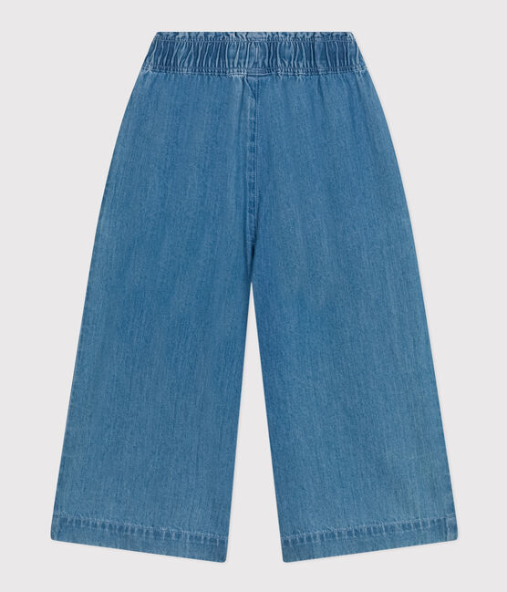 Pantalon large en denim léger enfant fille bleu DENIM CLAIR