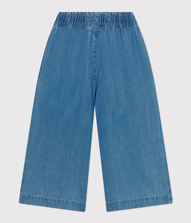 Pantalon large en denim l&eacute;ger enfant fille bleu