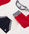 T-shirt colorblock babyjongen wit MARSHMALLOW/rood TERKUIT