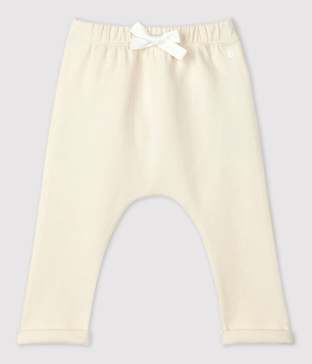 Broek in dikke jersey voor baby's ecru