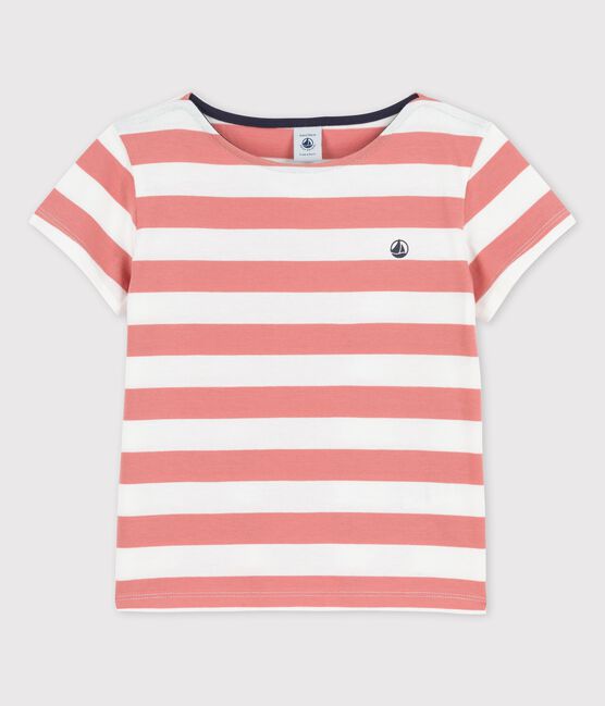 Katoenen T-shirt met korte mouwen voor meisjes roze PAPAYE/ MARSHMALLOW
