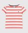 Katoenen T-shirt met korte mouwen voor meisjes roze PAPAYE/ MARSHMALLOW