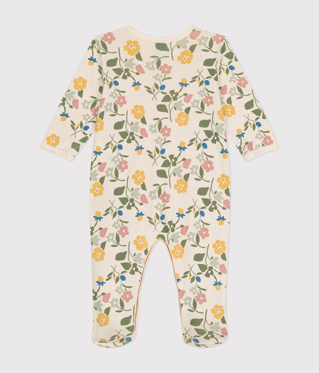 Katoenen babypyjama met bloemenprint ecru/multicouleur