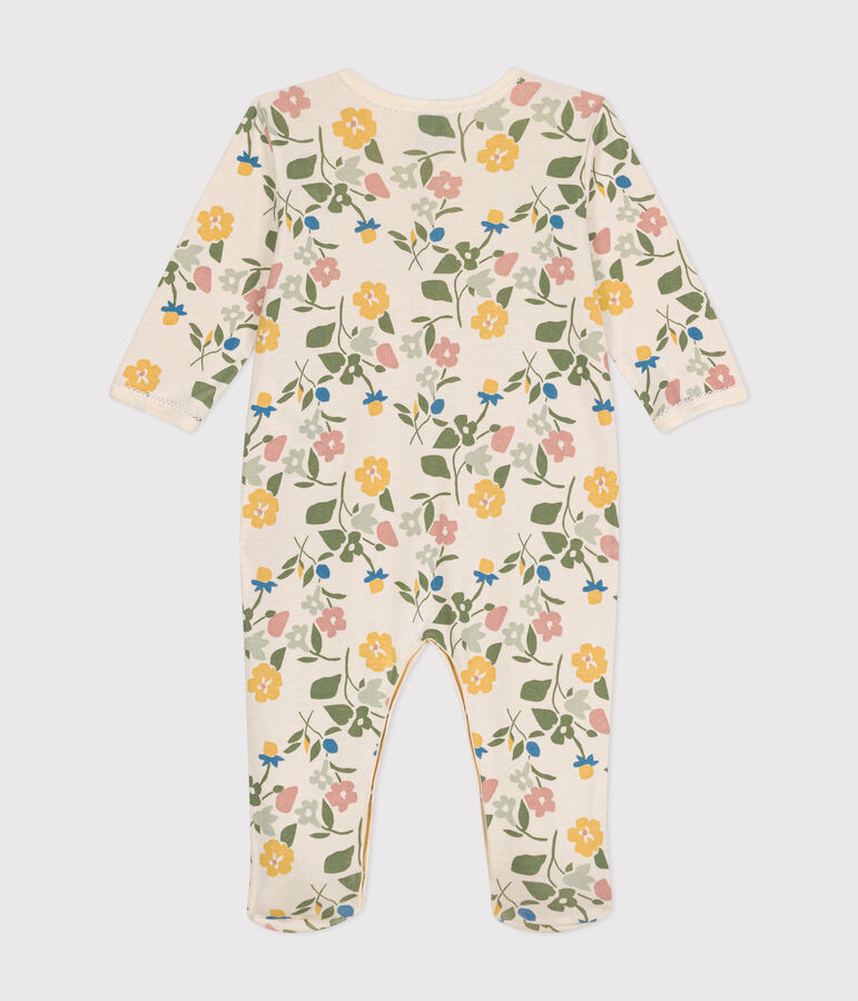 Pyjama imprim&eacute;  fleurs en coton b&eacute;b&eacute; blanc AVALANCHE/ MULTICO