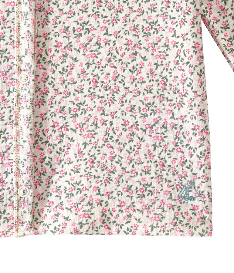 Cardigan fille imprim&eacute; blanc/multicouleur