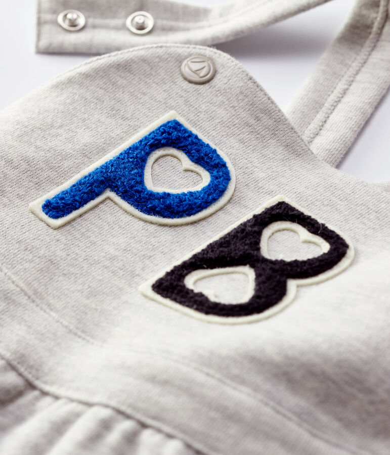 Salopette baby van molton grijs BELUGA CHINE