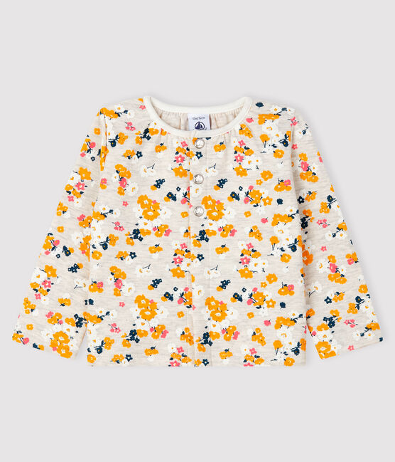 Tubic cardigan babymeisje beige MONTELIMAR/wit MULTICO