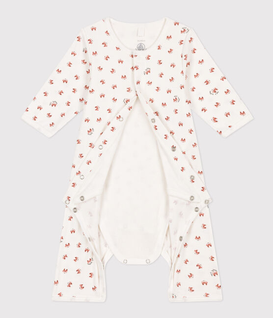 Bodyjama sans pieds bébé en coton blanc MARSHMALLOW/blanc MULTICO