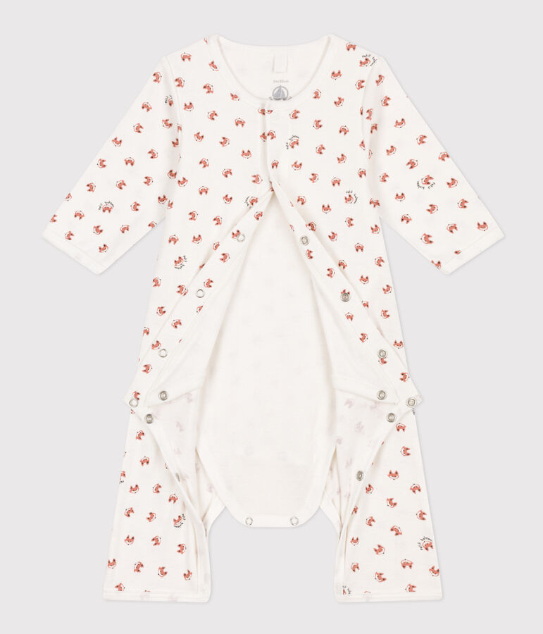 Bodyjama sans pieds b&eacute;b&eacute; en coton blanc/multicouleur