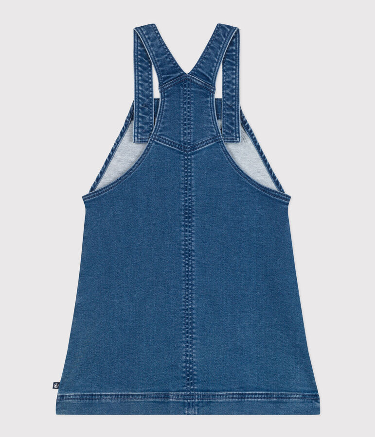Denim fleece jurk voor meisjes blauw