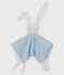 Katoenen knuffelkonijn voor baby's blauw ACIER/wit MARSHMALLOW