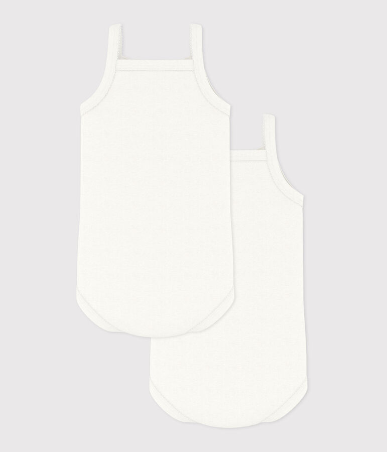 Lot de 2 bodies &agrave; bretelles b&eacute;b&eacute; fille variante 1
