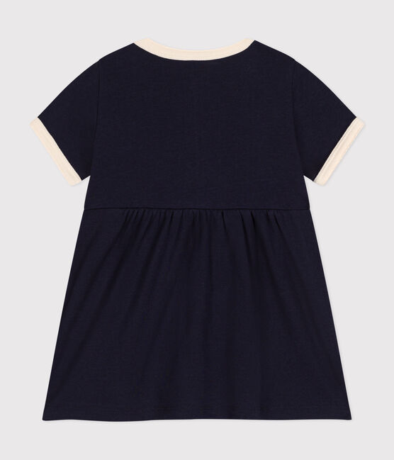 Robe manches courtes en coton bébé bleu SMOKING
