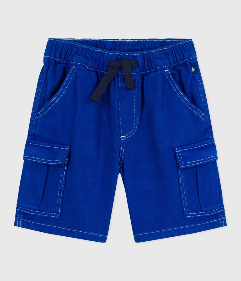 Bermuda cargo enfant en coton bleu