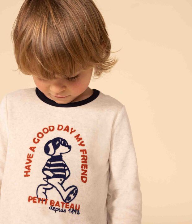 Pyjama en velours enfant bleu/multicouleur