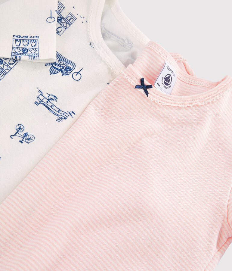 Lot de 2 tee-shirts manches courtes imprim&eacute; Paris petite fille multicouleur