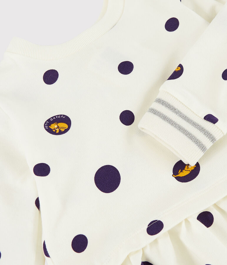 Robe manches longues b&eacute;b&eacute; fille blanc/multicouleur