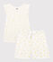 Pyjacourt soleils petite fille en coton blanc MARSHMALLOW/ ORGE