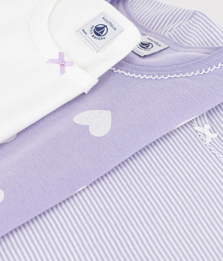 Setje met katoenen T-shirts met korte mouw en hartjesprint voor kinderen multicouleur