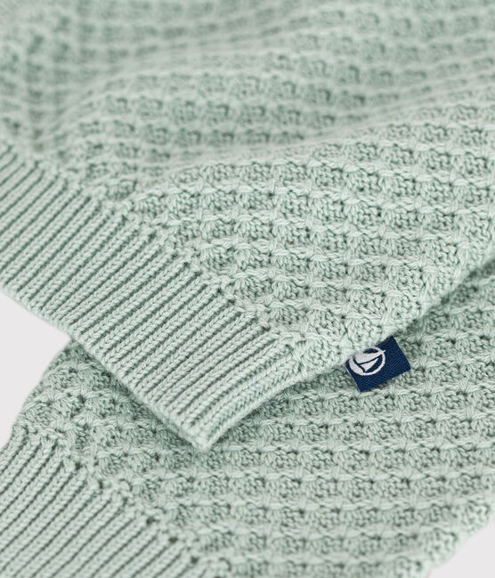 Cardigan en tricot de coton bébé vert HERBIER