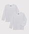 Lot de 2 tee-shirts manches longues blancs petite fille en coton biologique variante 1