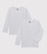 Lot de 2 tee-shirts manches longues blancs petite fille en coton biologique