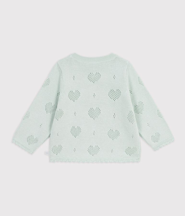 Cardigan b&eacute;b&eacute; en coton &agrave; motifs c&oelig;urs bleu