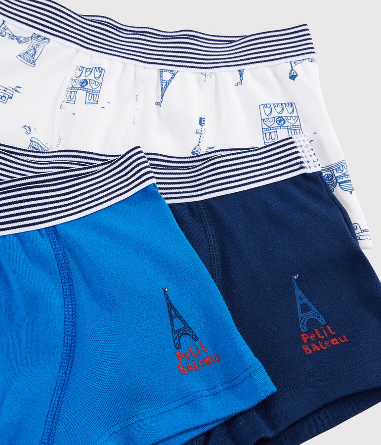 Set van 3 boxershorts voor jongens met print "Paris" multicouleur