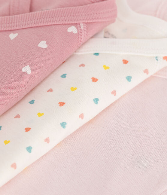 Lot de 3 bodies croisés manches longues en coton imprimé bébé variante 1