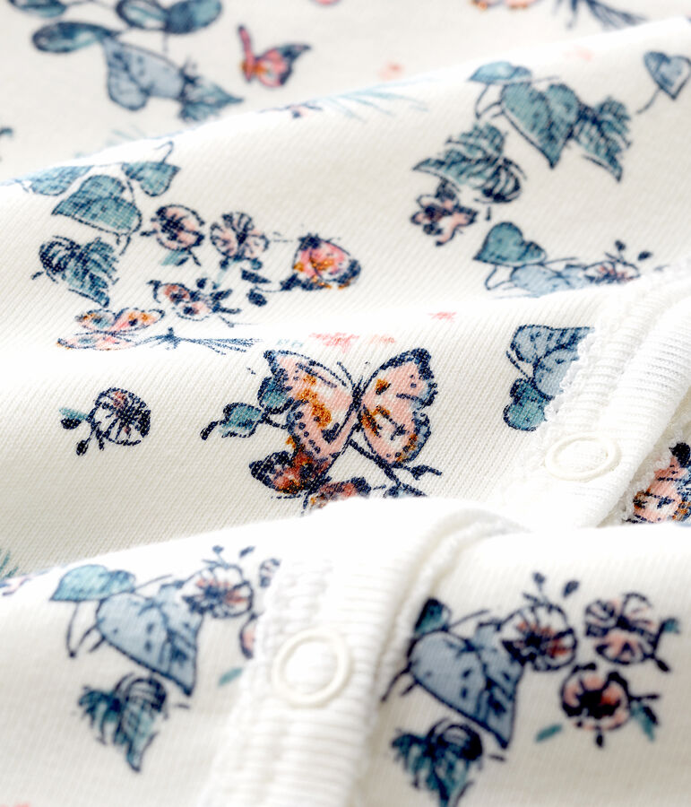 Dors bien b&eacute;b&eacute; fille en c&ocirc;te blanc/multicouleur