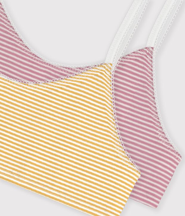 Setje met katoenen topjes met streepjes voor kinderen multicouleur