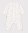 Pyjama b&eacute;b&eacute; sans pieds en coton imprim&eacute; &agrave; fleurs blanc/rose