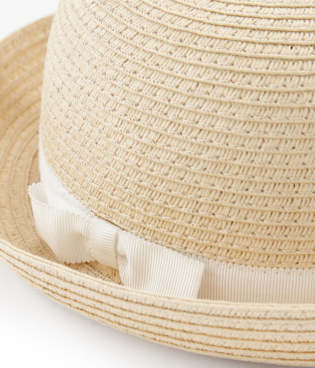 Stro meisjeshoed roze