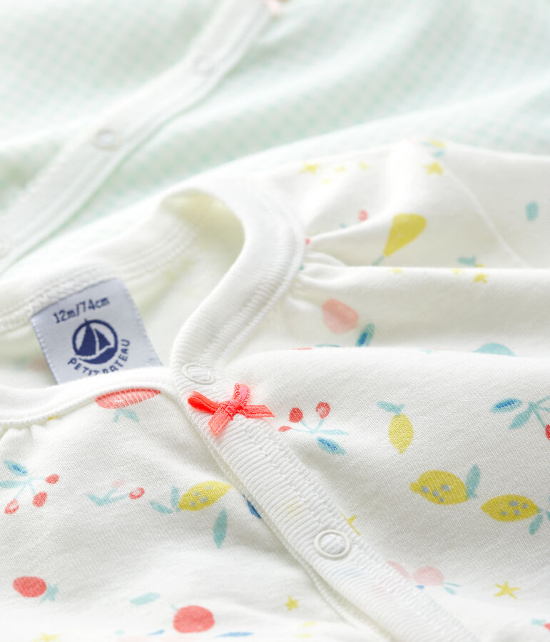 Set van 2 playsuit van biologisch katoen voor babymeisjes multicouleur