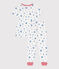 Katoenen kinderpyjama met sterrenprint wit MARSHMALLOW/blauw ALASKA