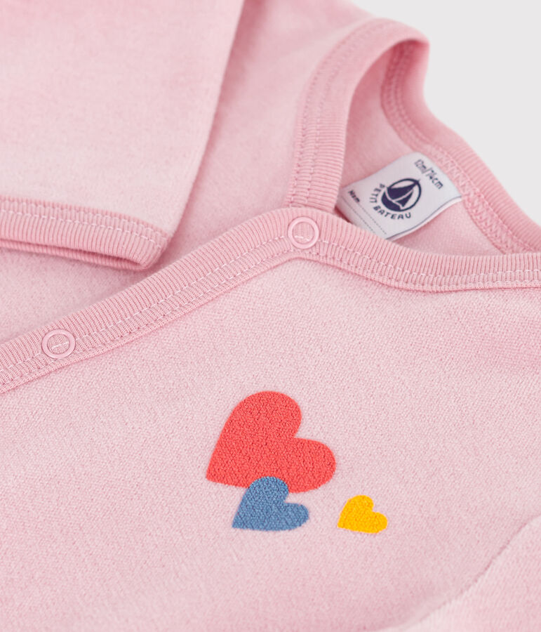 Effen fluwelen babypyjama roze