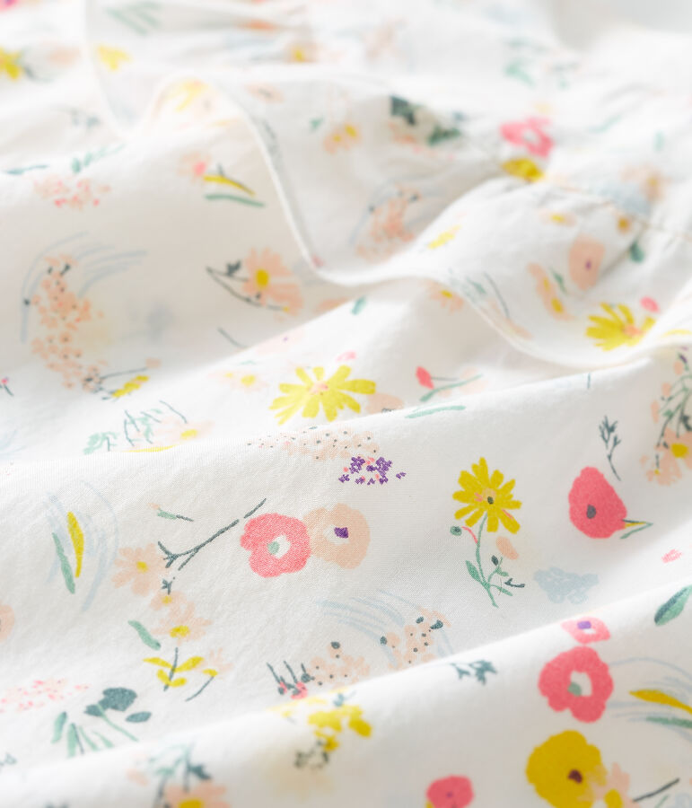 Kort babypakje met print babymeisje wit/multicouleur