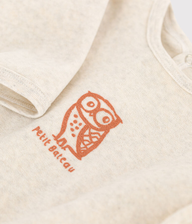 Dors-bien hiboux b&eacute;b&eacute; en velours beige