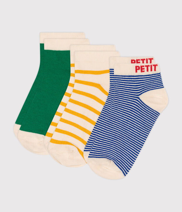 3 paires de chaussettes en coton enfant multicouleur